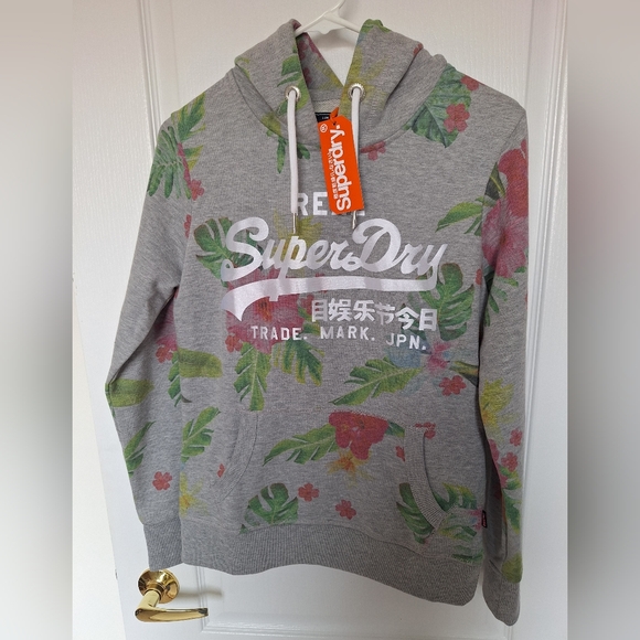 NWT Superdry And Co Vintage Logo Photo Tropical Floral Hoodie Sweatshirt - Picture 9 of 12